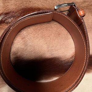 Prada 1C 2046 Brown Leather Belt - Size 80/32